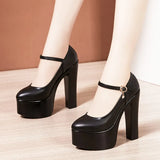 High Heel 15CM Cheongsam Model Catwalk Shoes Women's Thick Soles Waterproof Table Pointed Professional Work Shoes Large Size Women's Singles