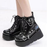 Breakj Rider Original Martin Boots Spice Girls Thick Bottom Round Head Cool Short Boots Buckle Buckle Tie Martin