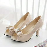 Female Stiletto High Heel Shoes Woman Pumps Sexy Open Toe Fish Mouth Shoes Woman Bowknot Party Sandals Ladies Summer