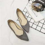 Bird Spring New Korean Version Fine Heel Suede Tip Low Heel Single Shoes Women Small Heel Large Size Black Work Shoes