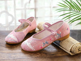 Breakj Cloth Shoes Women's Shoes Embroidered Shoes Low Heel One-Word Button Summer Women's Singles