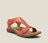 Breakj Summer New Large-Size Casual Women's Sandals Flat-Soled Thick-Soled Magic Stick Casual Beach