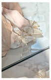 Breakj Drill Bow High Heels Summer Women's New Wedding Shoes Design French Famous Temperament Niche Pointed Single Shoes