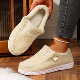 Breakj Women 2025 Autumn New Thick Soles Low Help Happy Shoes Warm Indoor And Outdoor Wearing Cotton