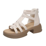 Breakj Sole Temperament Sandals Women 2023 Summer New Fashion Soft Sole Back Zipper Fairy Wind Roman