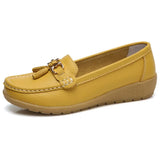 Women Shoes Loafers Female Moccasins Shoes Summer Genuine Leather Women Flats Slip On Women Loafers Flats Tassel Plus