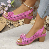Breakj Flower High-Heeled Sandals Women 2025 Summer New Fashion Coarse Heel Buckle With Women's