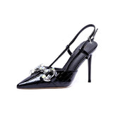 Breakj Fine Heel Women's High Heel High-Heeled Shoes Behind The Empty Sandals French Retro Fashion Single Shoes Mary Treasure