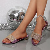 Breakj Cool Slippers Women 2025 Summer New Korean Version Of The Fashion Diamond Leisure Toe Ins