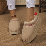Lamb Wool National Snow Shoes Women's 2024 Autumn And Winter New Style Baotou Warm Cotton Shoes With Plush