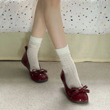 Breakj Wind With Single Shoes Women 2025 Summer Bows Shallow Mary Treasure Head Flat Sole Pedal