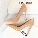Breakj Fashion Simple Thin With Ultra High With Bright Paint Skin Shallow Mouth Tip