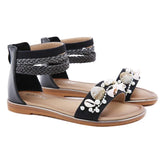 Women Elegant Comfort Sandals Ankle Wrap Bohemia Sandals Boho Shoes Summer Beach Med Heel Platform Wedge Heels Plus
