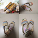 Breakj Shoes Soft Platform Beach Shoes Woven Cloth Shoes Summer Sandals Ethnic Style Breathable Women's Singles