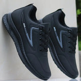 Men's Autumn Leather Waterproof Sneakers Man Sports Casual Shoes Black Fashion Work Shoes Man Fashion Sneakers Male