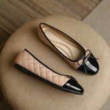 Round Toe Bowtie Flats Woman Foldable Roll-Up Shoes Pocket Loafers Serpentine/Sequins Ballerinas Ladies Dress