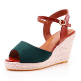 Breakj Fashion Mary Treasure Fish Mouth Slope Sandals Round Head Waterproof Table Rope Heel Sandals