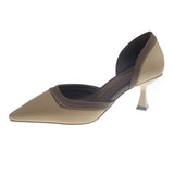 And Summer 2024 Pointed Thin Heel French Temperament High Heel Shoes High Color Work Professional Hollow Single