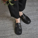 Loafwomen Autumn 2023 New Fashion Versatile Thick British Style Small Leather Shoes Pedal Jk Single
