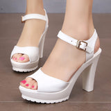 Summer Size Cheongsam Model Catwalk Sandals Waterproof Platform Thick Heels Fish Mouth Women's