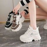Breakj Height Women's Shoes Small Autumn Thick Bottom Increase Leisure Dad Sneakers 2025 Women's New 8Cm Loose