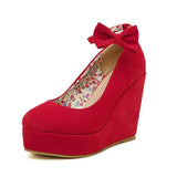 Breakj Version Of Large-Size Shoes Heel With A Shallow Mouth With Round Head Red Wedding Shoes High Heel Single Shoes Waterproof Women's