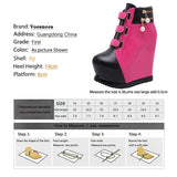 New Winter Muffin Bottom Short Tube Boots Thick Bottom Heightening Wedges Heels Women's Shoes Slope Heel Plush