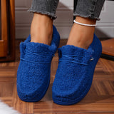 Breakj Women 2025 Autumn New Thick Soles Low Help Happy Shoes Warm Indoor And Outdoor Wearing Cotton
