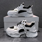 Reflective Platform Sneakers Women Shoes Korean Lace Up Sport Chunky Sneakers Mixed Color Women's Casual Vulcanize