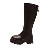 Style Retro Martin Boots Children Autumn And Winter 2024 New Tide With Thick Bottom Back Zipper Elastic High