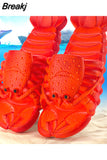 Summer Lobster Slippers Women Funny Animal Flip Flops Cute Beach Casual Shoes Unisex Big Size Soft Beach Slippers