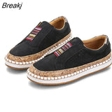New Fashion Women Slip on Sneakers Vulcanized Shoes Breathable Hollow Out Casual Outdoor Comfortable Plus Size