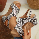 Breakj Heel Sandals Women's Shoes 2025 Summer New Leisure Thick-Sed Fish Mouth Magic Stick Slope