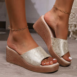 Breakj Head Print Thick-Bottomed Pine Cake Pedaled Roman Shoes Women 2025 Summer New Large-Size Wearing Cold
