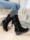 Breakj Lady Cotton Boots After Matte Tuxedo High Boots Sleeve Slope And Snow