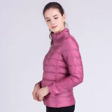 New Autumn Winter Women Ultra Light White Duck Down Jackets Candy Color Slim Short Design Warm Down