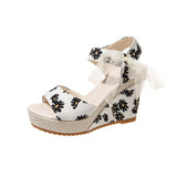 Breakj Hee Women's Sandals Fruit Pattern High Heel Sandals Women 2025 Spring And Summer New Word Fish Mouth Bow Women's