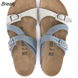 Women's Vintage Slippers Thick Bottom Retro Flat Sandals Buckle Strap Outside Summer Woman Shoes Ladies Slides Female