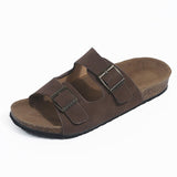New Cork Slippers Male And Female Suede Slippers Lovers Sandal Shoes Belt