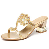 The Summer Of 2024, The New Water Drill Sandals And Slippers Are Worn Outside The Women's Fashion Thick Heels And Anti-Skid