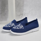 Head, Low Heel, Flying Mesh Single Shoes, Women's Breathable Color Leopard Print Flat Soles