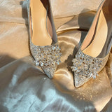 Breakj Engagement Main Wedding Shoes 2025 New Spring And Summer Crystal Lily Wedding Bridal Shoes High