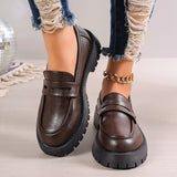 Breakj Autumn New Lefu Shoes Casual British Style Women's Shoes Thick Heel Thick Soles Feet Retro Large Size Women's