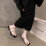 Breakj Slippers Women's Summer Wear 2025 New Fashion Evening Wind High Heel Cool Slippers Water Drill Fairy