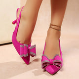 Breakj And Cool Slippers Femininity 2025 Spring And Summer New Flat Bows Fashion One-Word Water Drill