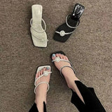 Breakj Temperament Cool Drag Woman 2025 New Set Of Toes Height Crystal And Fairy Sandals Square Dress Fashion