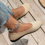 Toe Flats for Women Comfortable Knit Ballet Flat Shoes Casual Slip on Shallow Shoes Office Boat Shoes Plus Size
