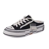 Breakj Casual Shoes Women Four Seasons Wear Ins Tide Beggar Shoes Net Red Korean Version Of Student Canvas Shoes Women