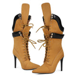 Breakj Work Style With Cowboy Tip Slender High And Large Size 44 Female Short Boots Boots