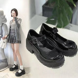 Breakj Summer Large-Size New Mary Jane Women's Shoes Thick Heel Thick-Soled JK Uniform Single-Shoe High-Heeled Women's Retro